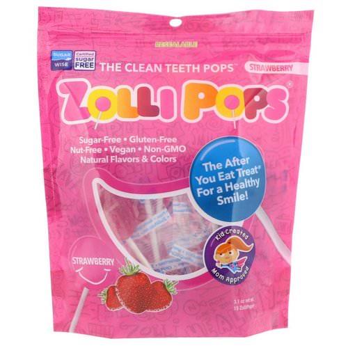 Zollipops, The Clean Teeth Pops, Strawberry, 15 ZolliPops, (3.1 oz) Review